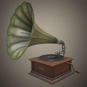 3D realtime antique gramophone