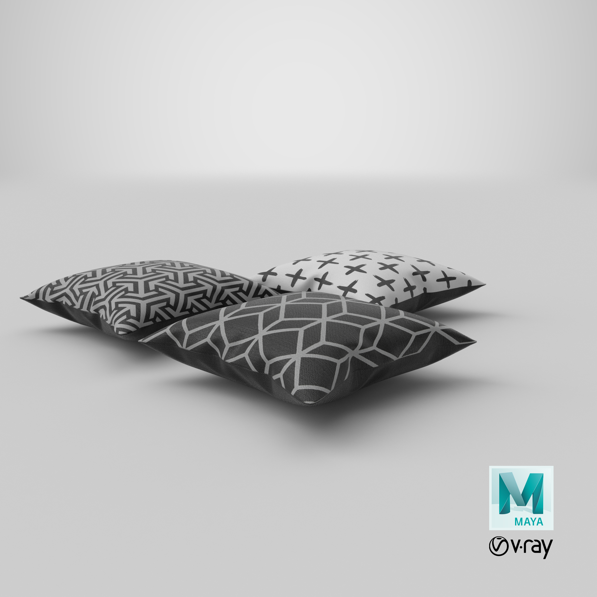现代枕头3d模型