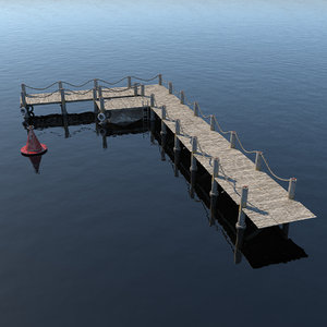 3D marina boats pier model