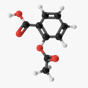 3D aspirin molecule acid