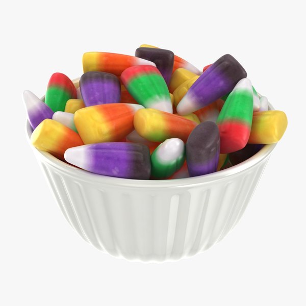 3D realistic candy corn bowl