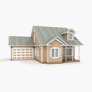 3D model one-story cottage 85