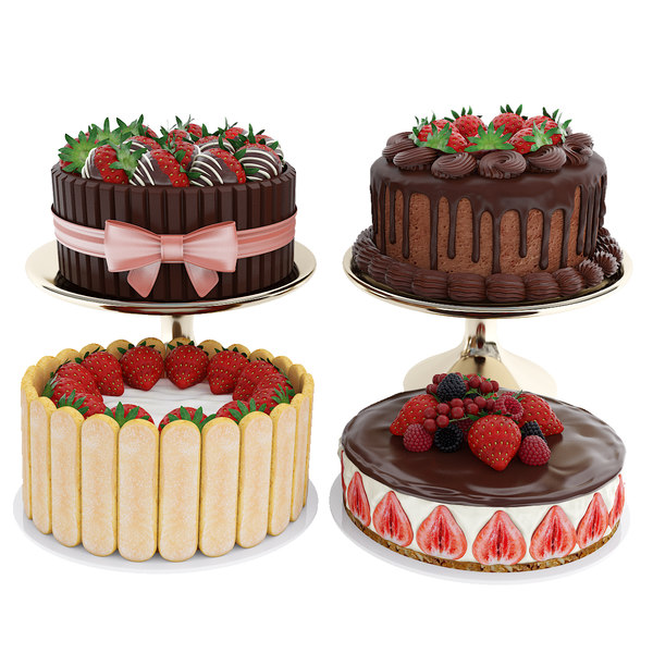 Cake Strawberry Berry 3d Model Turbosquid