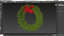 3D christmas wreath red bow model