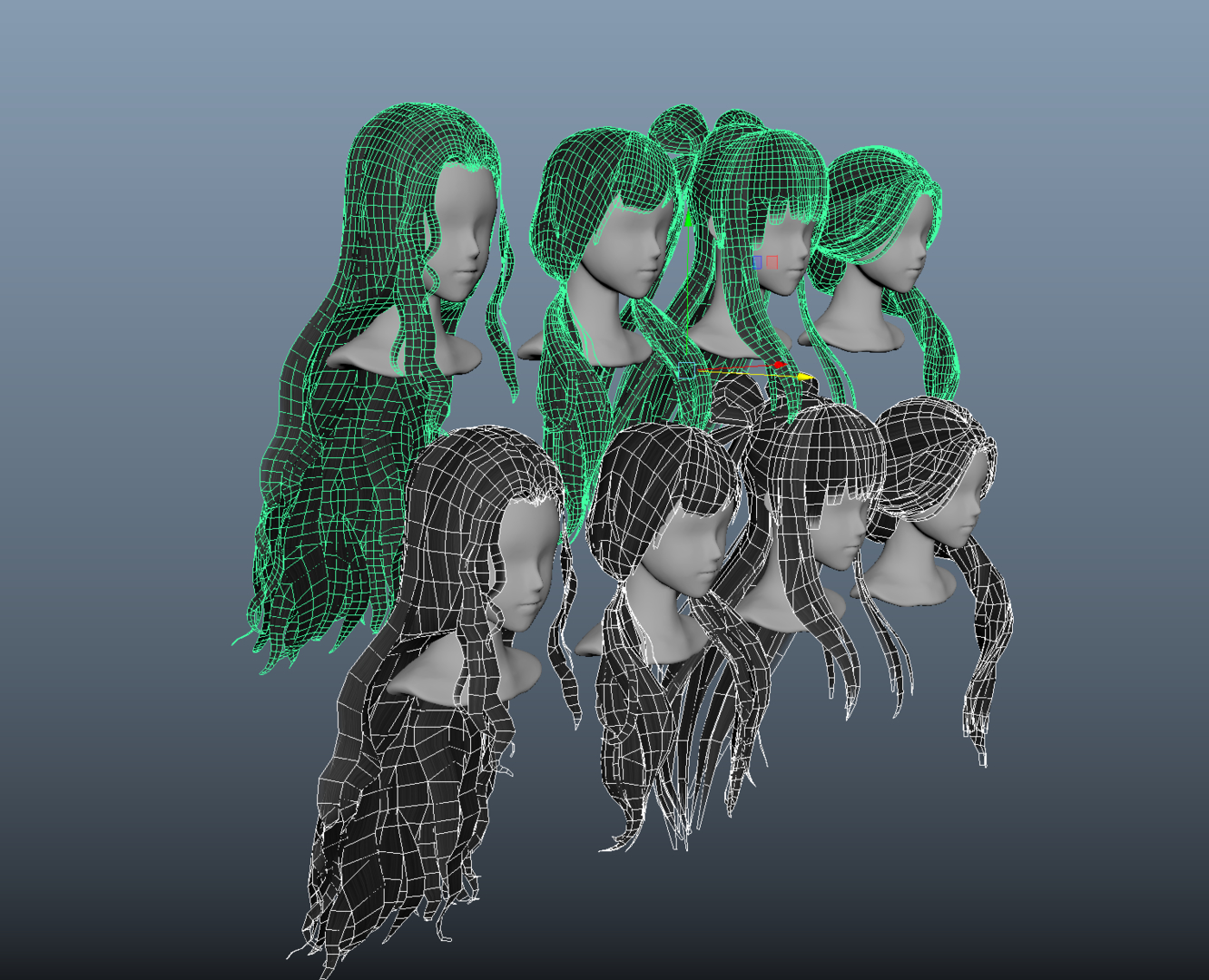 恢复古代辫子的女孩头发长发低聚3d模型3d模型