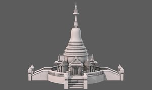 3D temple pagoda v04 model