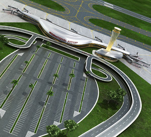 realistic airport car park 3D model