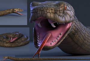 3D snake reptile animal