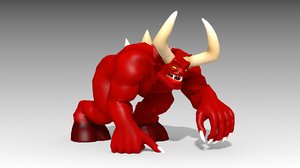 3D demon horned