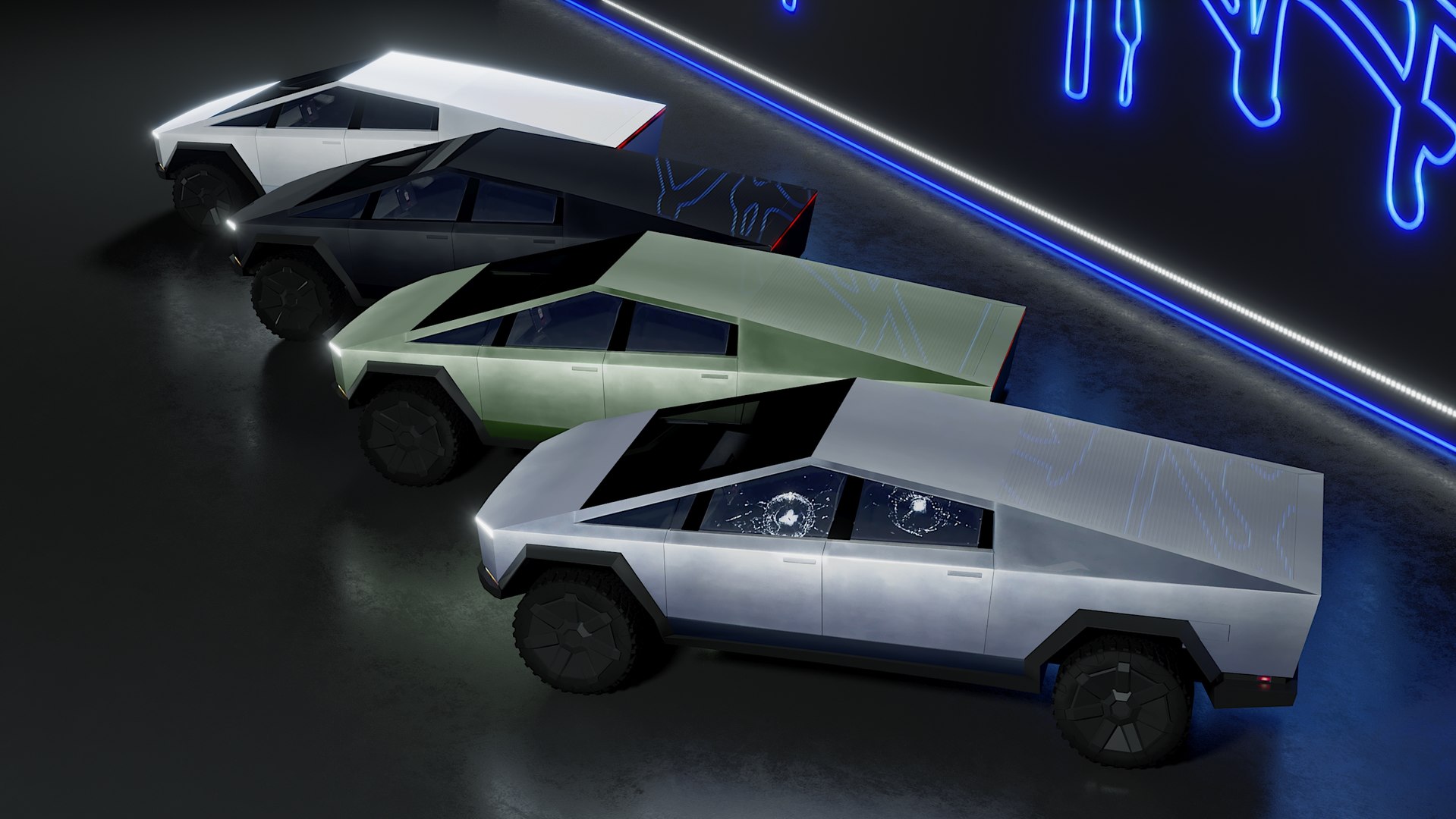 Tesla Cyber Truck Colors 3d Model - Turbosquid 1475027