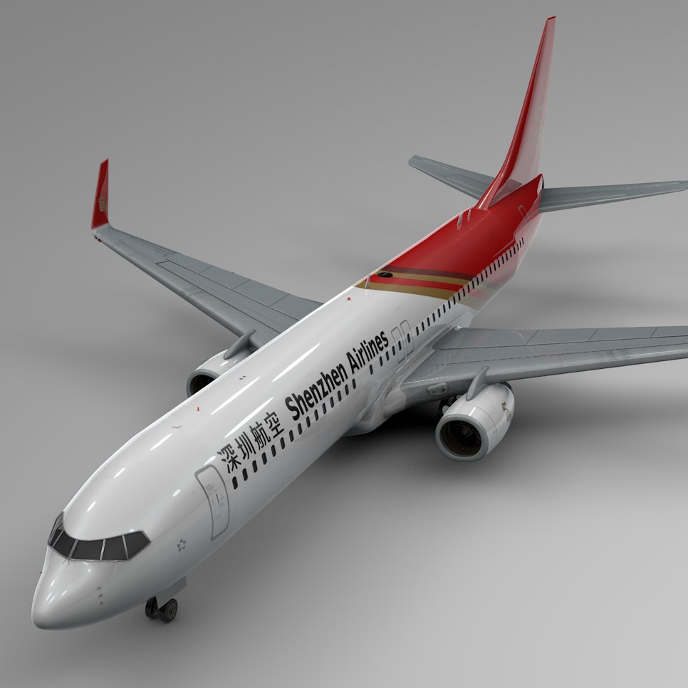 Shenzen airlines boeing 737800 3D model TurboSquid 1475123