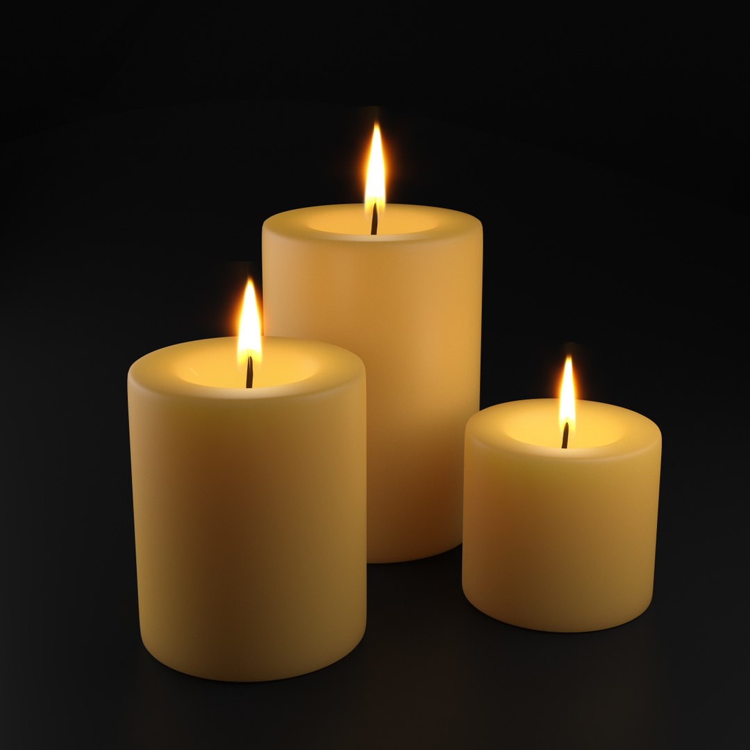 Holiday burning candles 3D model TurboSquid 1475160