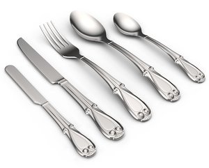 3D model cutlery flatware