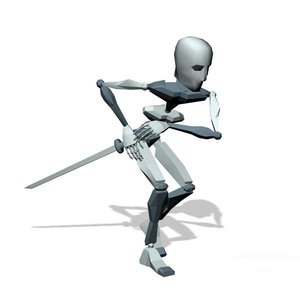 Warrior ninja moving forward long loop