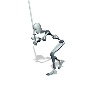 Warrior ninja crouch walking and idle