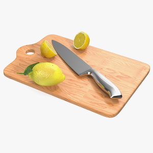 chopping board lemon 3D model