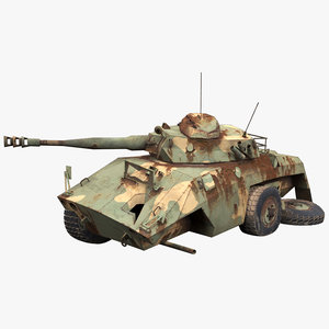 3D damaged ee-9 cascavel tank