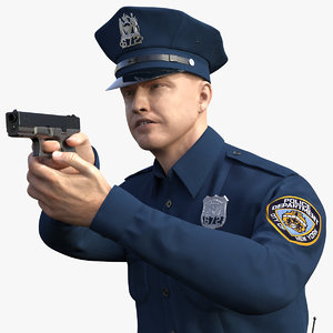 nypd police officer aiming model