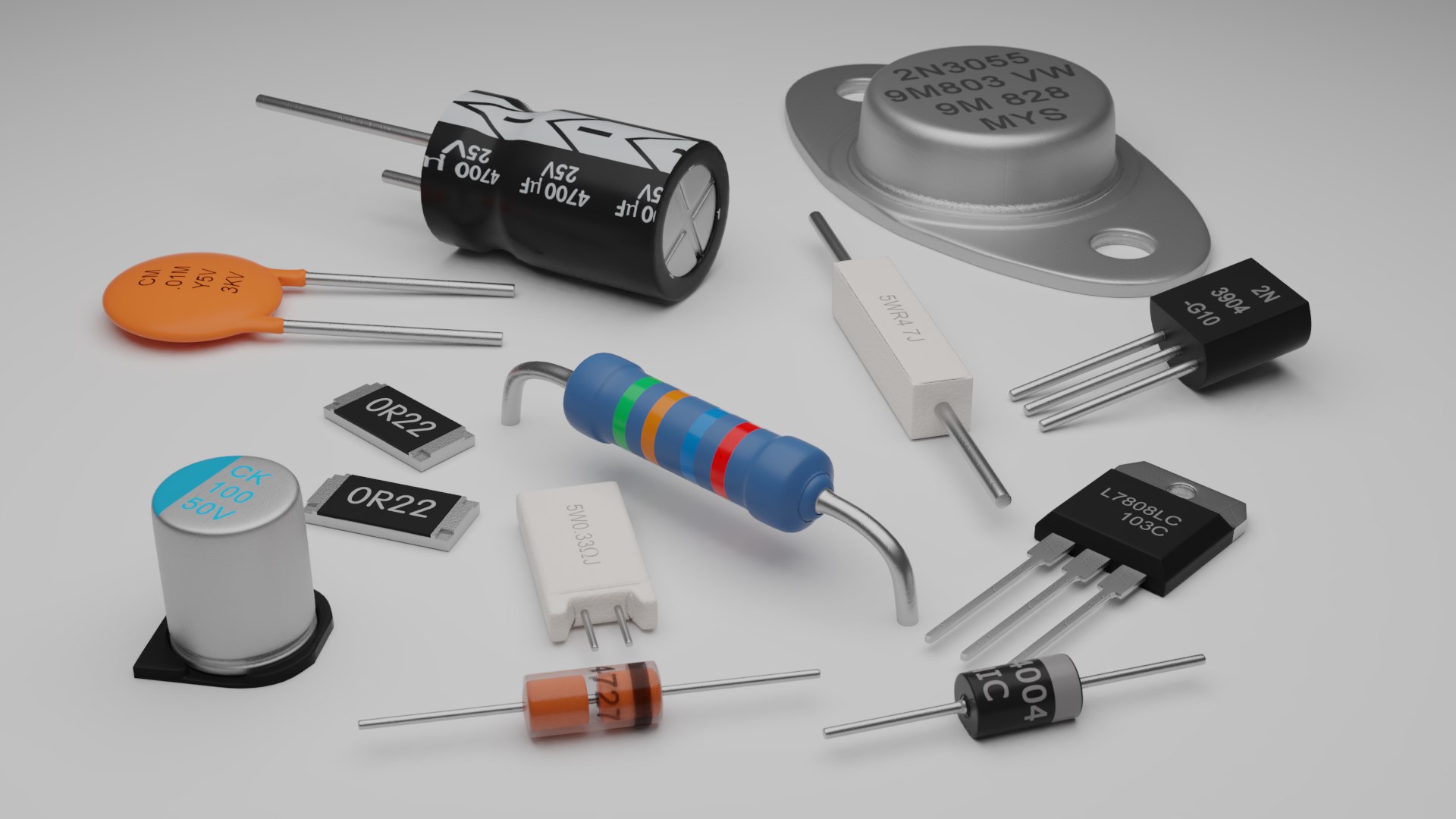 3D basic pack electronic components TurboSquid 1475734