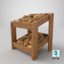 3D model wooden merchandise shelf 02