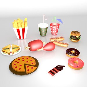 cartoon food pack 3D model