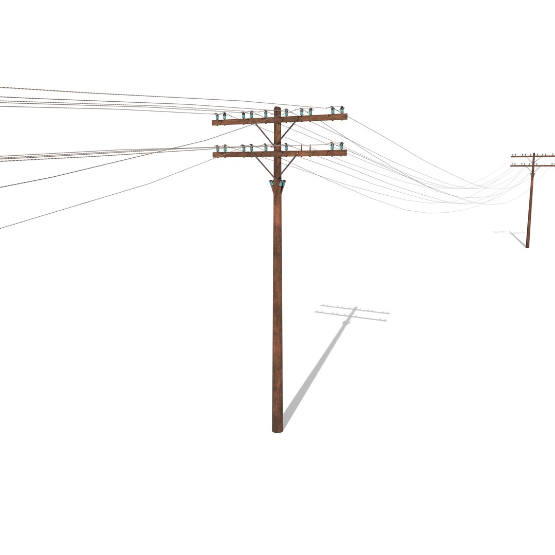3D electricity poles blender TurboSquid 1476190