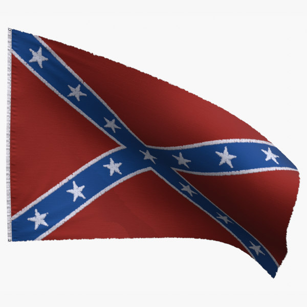 confederate navy jack flag 3D model