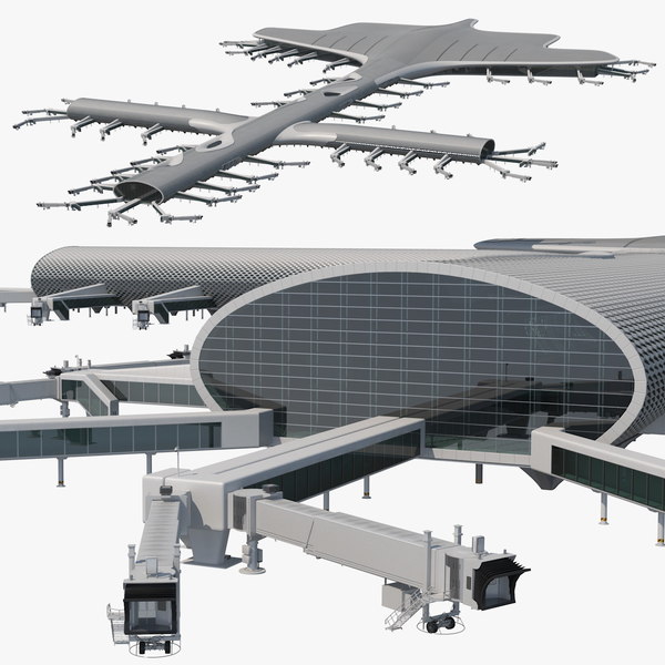 3D terminal international airport model