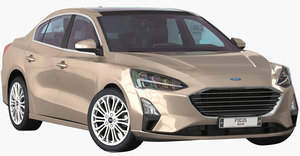 focus sedan 2019 interior 3D model