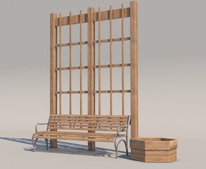 park bench 3D