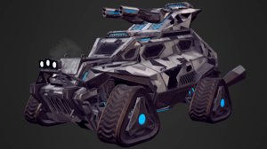 sci-fi military truck pbr 3D model
