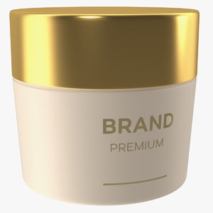3D gold cosmetic cream jar