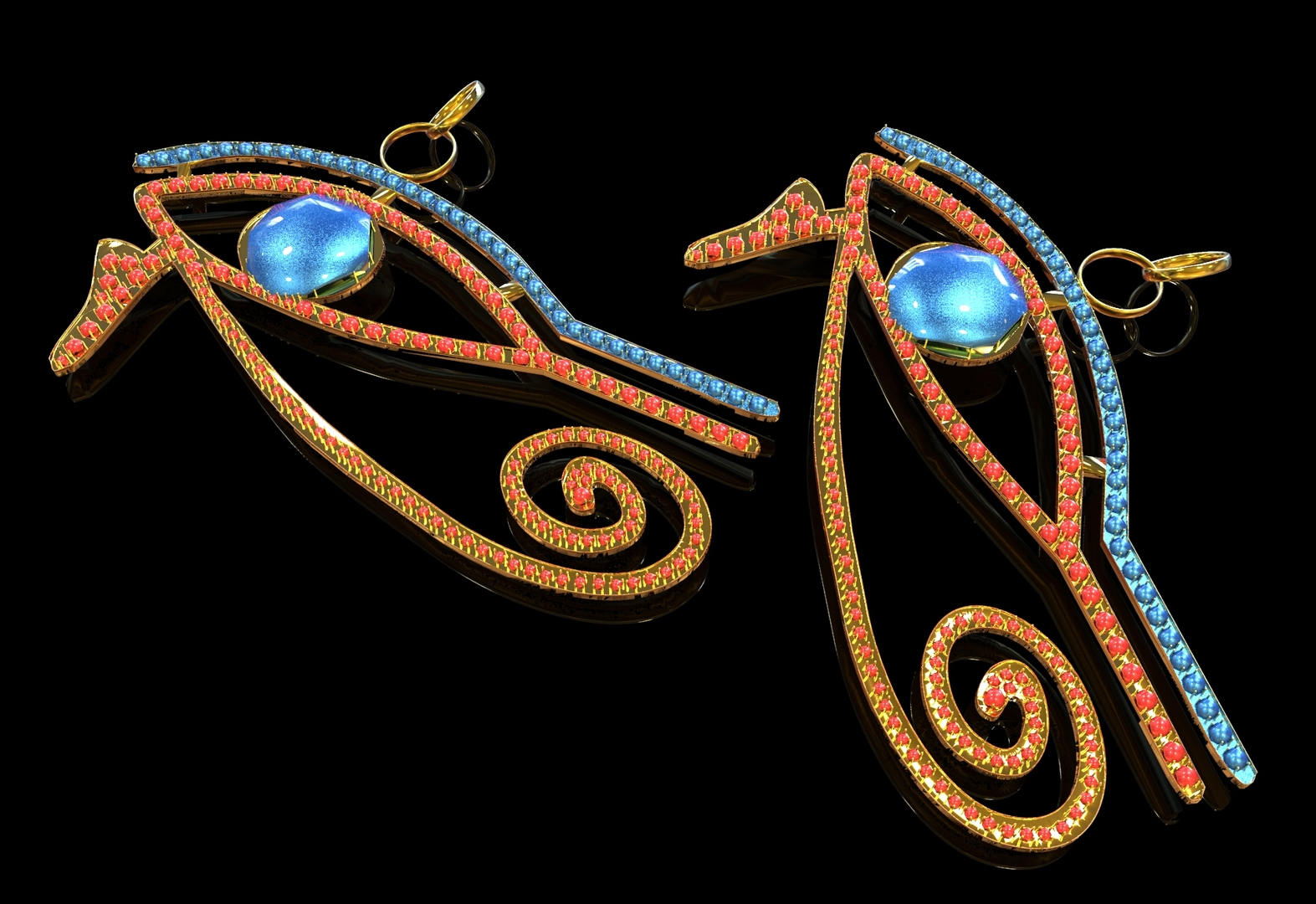 Horas eye jewellery set 3D model TurboSquid 1477000