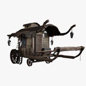 medieval wagon model