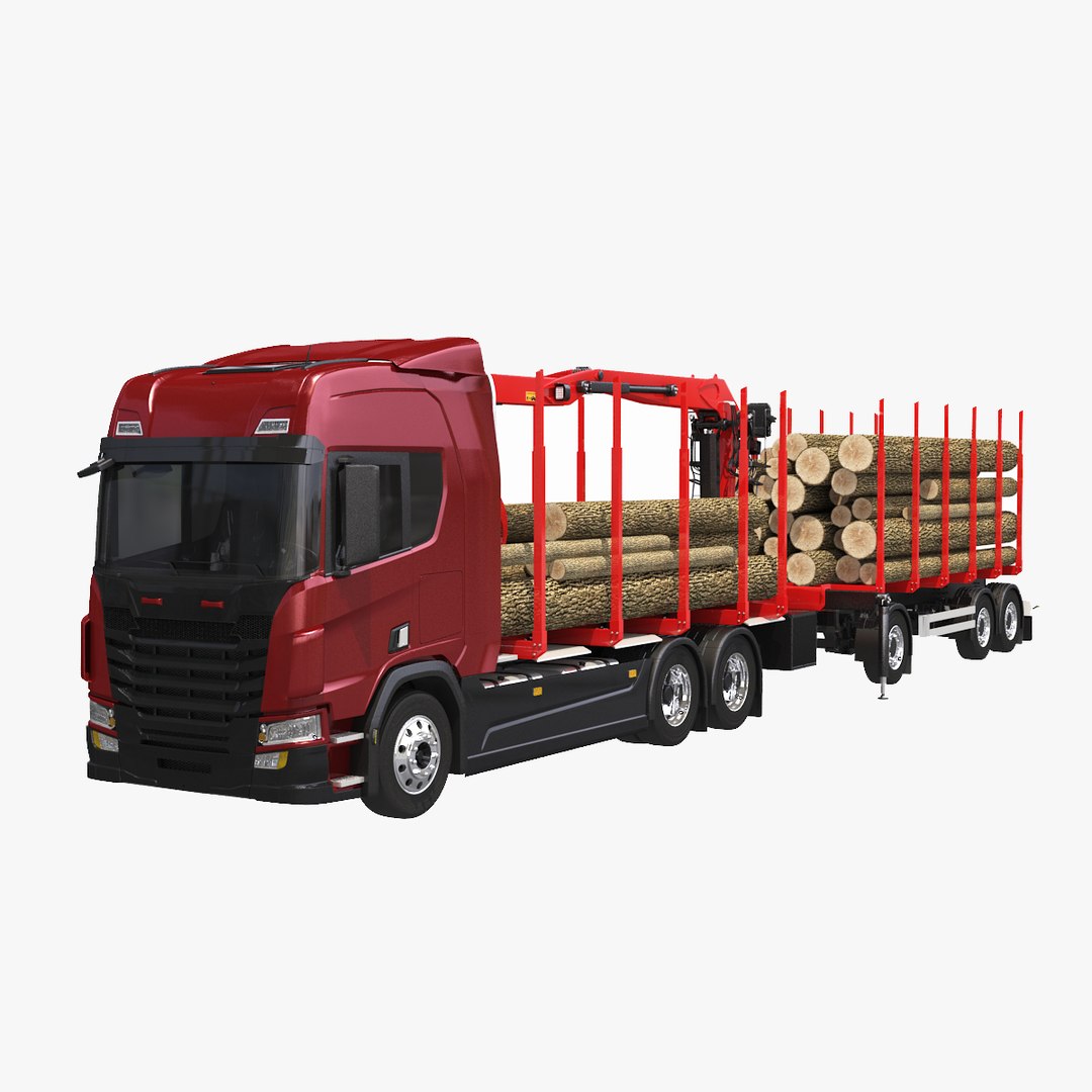 3D generic logging truck trailer - TurboSquid 1477255