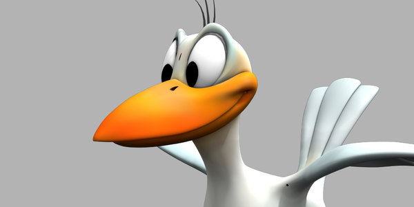 3D cartoon bird rigged