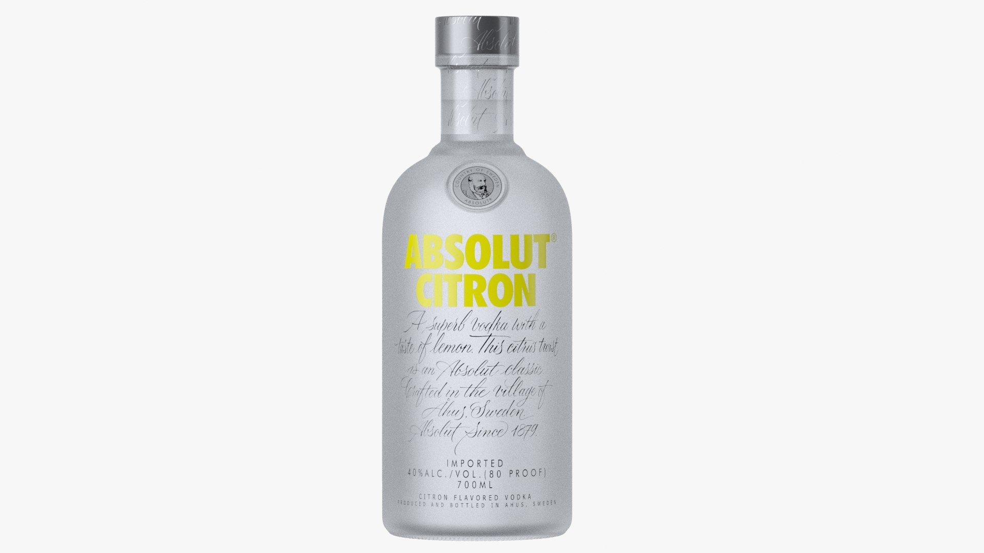 Absolut citron vodka bottle 3D model TurboSquid 1477453