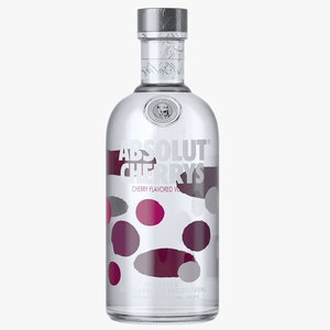 absolut cherrys vodka bottle 3D model