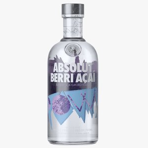 3D absolut berri acai vodka bottle model