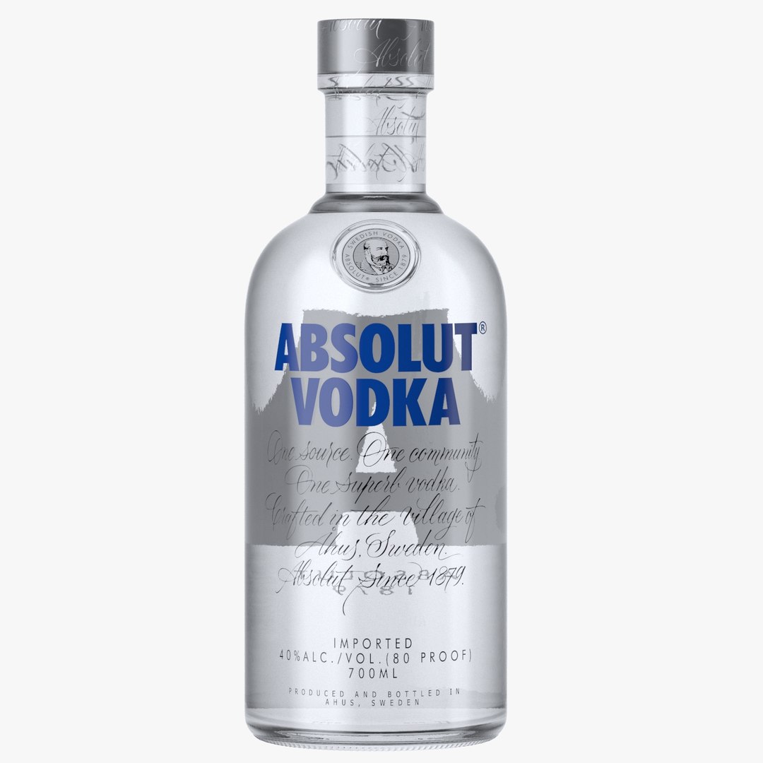 Absolut classic vodka bottle 3D model TurboSquid 1477426