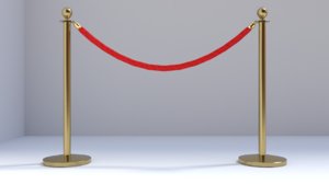 3D model red carpet guardrail low-poly