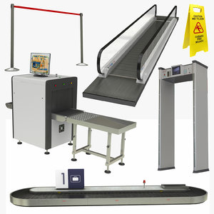realistic airport interior equipment model