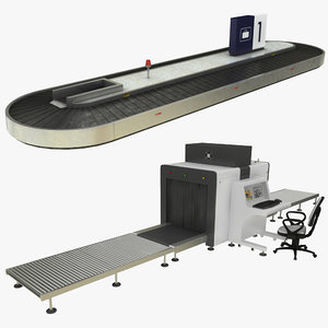 baggagecarousel x-ray conveyor 3D model
