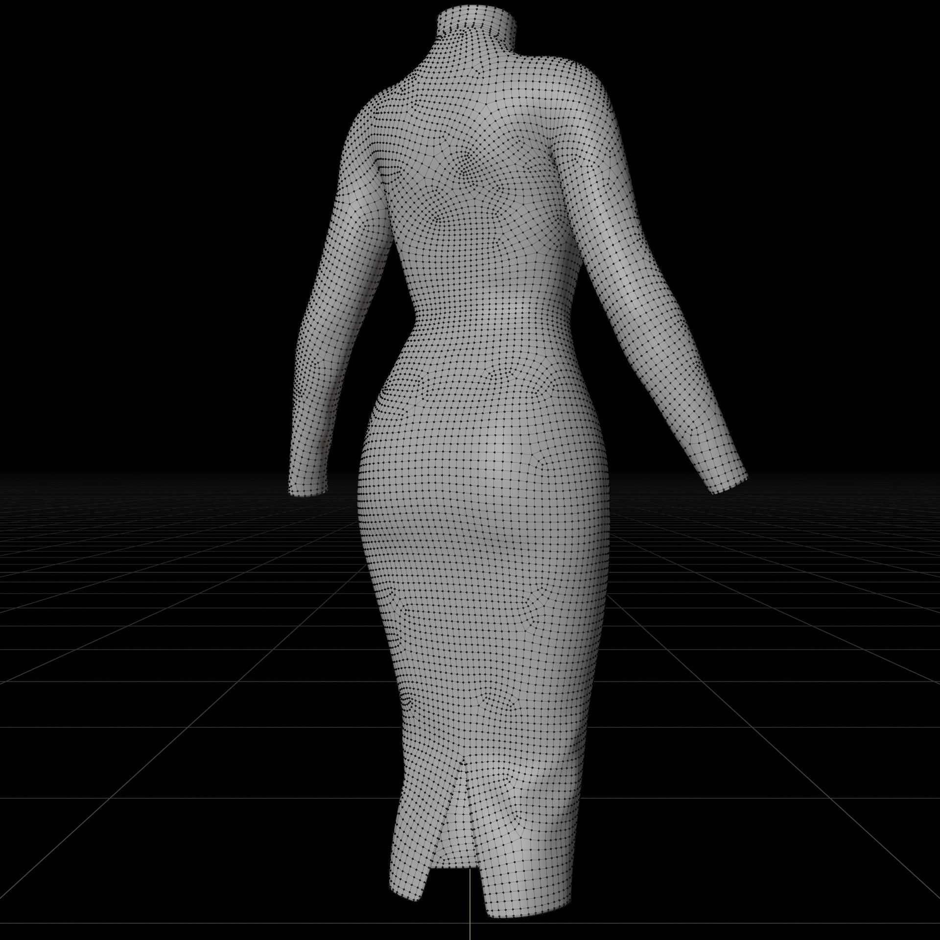 3D turtleneck bodycon dress - TurboSquid 1477568