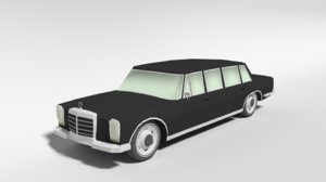 3D retro limousine car