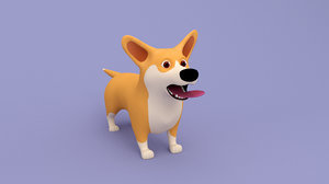 3D model cute cartoon corgi dog