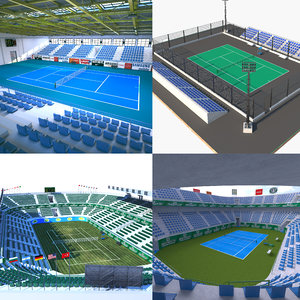 3D tennis court 2 model