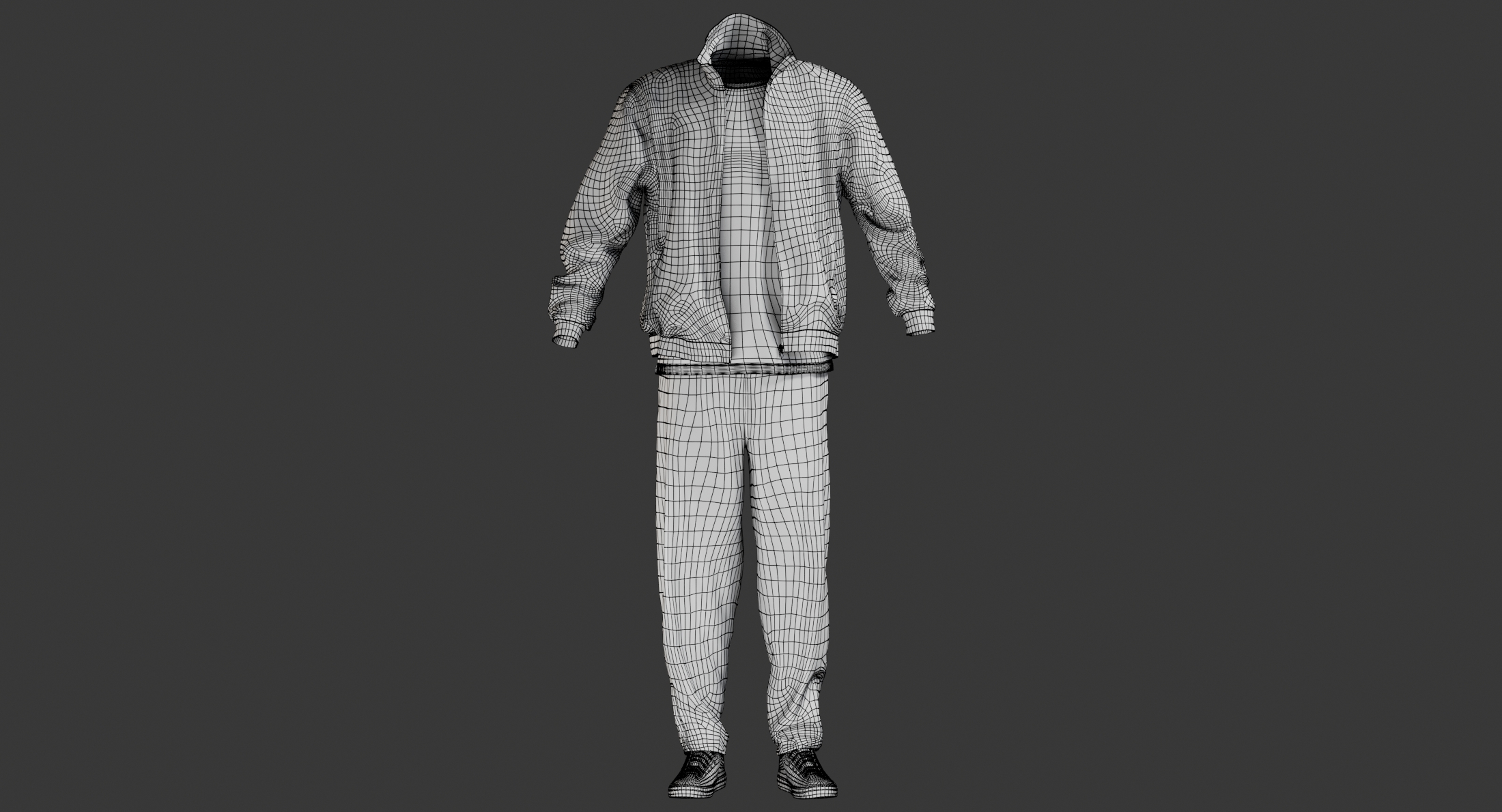 运动夹克长裤tshirt运动鞋3d模型