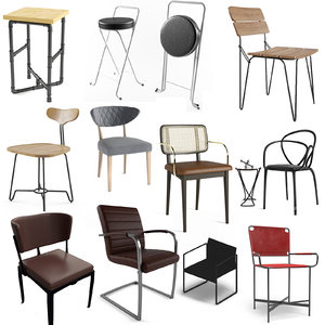 realistic modern chairs 40 3D