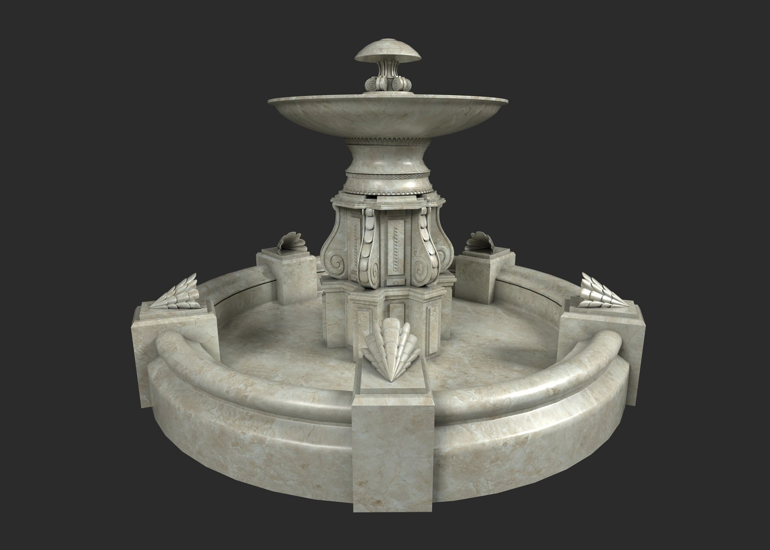 Fountain architecture model TurboSquid 1478144
